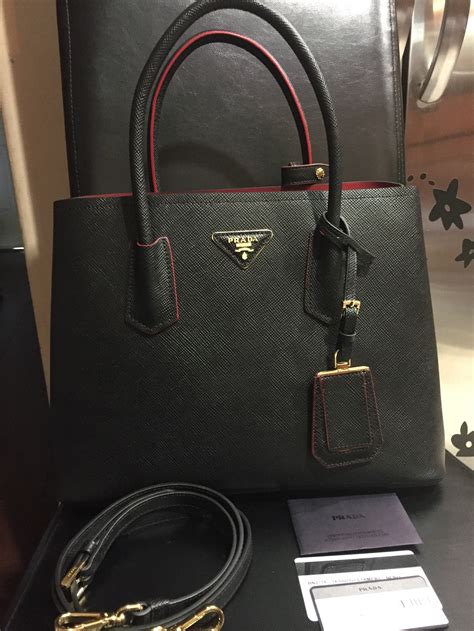 prada saffiano double bag replica|authentic Prada saffiano bag.